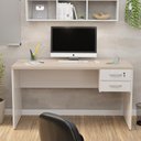 Ver imagem 3 de Mesa de Escritório 1.40x60 com Gaveteiro Tampo 30mm - Branco/dubai