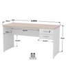 Mesa de Escritório 1.40x60 com Gaveteiro Tampo 30mm - Branco/dubai - 6