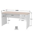 Ver imagem 6 de Mesa de Escritório 1.40x60 com Gaveteiro Tampo 30mm - Branco/dubai