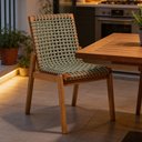 Ver imagem 2 de Kit 06 Cadeiras para Sala de Jantar Varanda Gourmet Trammare C07 Corda Verde Oliva - Lyam Decor