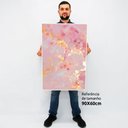 Ver imagem 2 de Quadro Decorativo Caixa Alta com Vidro Abstrato Mármore Rose Gold Delux TaColado Moldura Preta 90 x 