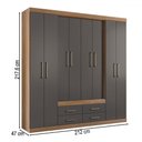 Ver imagem 4 de Guarda-roupa Casal Nápoles 8 Portas 4 Gavetas Jatoba/grafite - Santos Andirá