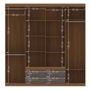 Ver imagem 3 de Guarda-roupa Casal Nápoles 8 Portas 4 Gavetas Jatoba/grafite - Santos Andirá