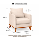Ver imagem 5 de Kit Poltrona + Sofa Petiz Decor Bege Bouclé Base Madeira Nature