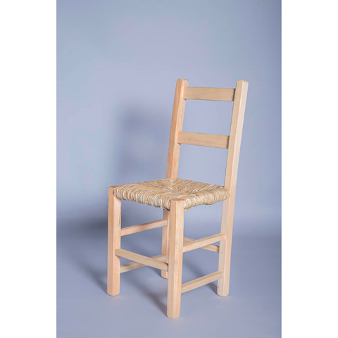 Cadeira Fixa de Palha de Madeira:sem Pintura