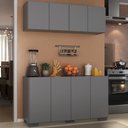 Ver imagem 2 de Kit Armário de Cozinha Aéreo e Balcão 4 Portas Multimóveis Mp2171 Grafite/preto