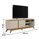 Ver imagem 4 de Rack Grande para Tv até 70 Polegadas 200 Cm 2 Portas Istambul Linea Brasil Nature/off White