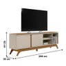 Rack Grande para Tv até 70 Polegadas 200 Cm 2 Portas Istambul Linea Brasil Nature/off White - 4