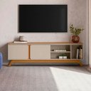 Ver imagem 2 de Rack Grande para Tv até 70 Polegadas 200 Cm 2 Portas Istambul Linea Brasil Nature/off White
