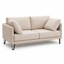 Ver imagem 2 de Sofá Sala de Estar Atena Fixo Pés de Ferro 194cm 3 Lugares Bouclê Off White M1 - Monari Design