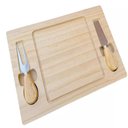 Ver imagem 1 de Kit Tábua Queijo Frios Bambu com Talheres Inox Petisqueira