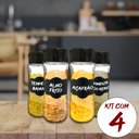 Ver imagem 2 de Kit 16 Potes Tempero pra Cozinha + 16 Etiquetas + Caneta Giz