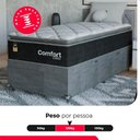 Ver imagem 5 de Cama Box Baú Solteiro + Colchão Comfort Class Pillow Top Preto/suede Cinza