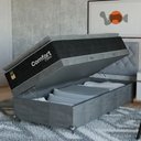 Ver imagem 1 de Cama Box Baú Solteiro + Colchão Comfort Class Pillow Top Preto/suede Cinza