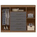Ver imagem 5 de Guarda Roupa Casal 8 Portas 4 Gavetas Master New com Pés e Cômoda Havana Master Jatobá Grafite Aceti