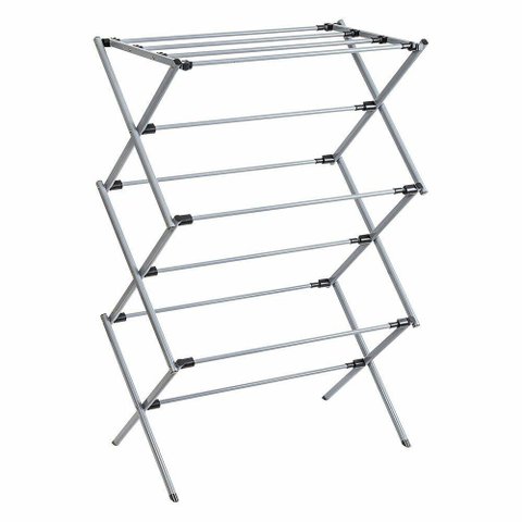 Varal de Chao Secador de Roupas Dobravel Telescopico Vertical Extensivel com 11 Grades Portatil