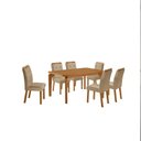 Ver imagem 2 de Conjunto de Mesa de Jantar Dublin 180 Tp MDF Laminado Canto Copo 6 Cadeiras Valentina