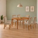 Ver imagem 1 de Conjunto de Mesa de Jantar Dublin 180 Tp MDF Laminado Canto Copo 6 Cadeiras Valentina