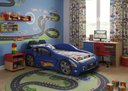 Ver imagem 2 de Cama Carro Hot Solteiro Estofada com Cabeceira de Banco:azul