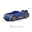 Ver imagem 6 de Cama Carro Hot Solteiro Estofada com Cabeceira de Banco:azul