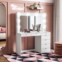 Ver imagem 2 de Penteadeira Camarim com Espelho 7 Gavetas Las Vegas 