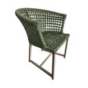 Ver imagem 2 de Kit 4 Cadeiras de Jantar Salinas em Corda Naútica Verde Musgo Base Alumínio Rami