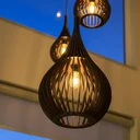 Ver imagem 2 de Lustre Pendente para Sala Pé Direito Duplo Sp-Rain Preto