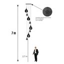 Ver imagem 5 de Lustre Pendente para Sala Pé Direito Duplo Sp-rain Preto