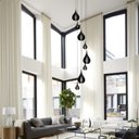 Ver imagem 7 de Lustre Pendente para Sala Pé Direito Duplo Sp-rain Preto