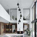 Ver imagem 7 de Lustre Pendente para Sala Pé Direito Duplo Sp-Rain Preto