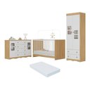 Ver imagem 1 de Quarto de Bebê Completo com Berço 3 em 1 com Colchão Incluso Serena Multimóveis Mp4547 Madeirado