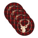 Ver imagem 2 de Kit Capa Sousplat Natal Cervo Xadrez - 4 Peças