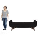 Ver imagem 5 de Puff Recamier Calçadeira 195cm Base Madeira Neville P02 Sintético Preto - Mpozenato