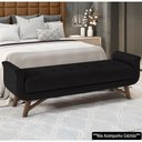 Ver imagem 2 de Puff Recamier Calçadeira 195cm Base Madeira Neville P02 Sintético Preto - Mpozenato