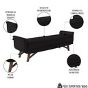 Ver imagem 3 de Puff Recamier Calçadeira 195cm Base Madeira Neville P02 Sintético Preto - Mpozenato