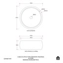 Ver imagem 6 de Cuba de Apoio Redonda sem Válvula para Banheiro Louça Cerâmica 41cm Morganita Pingoo.casa - Preto
