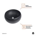 Ver imagem 3 de Cuba de Apoio Redonda sem Válvula para Banheiro Louça Cerâmica 41cm Morganita Pingoo.casa - Preto
