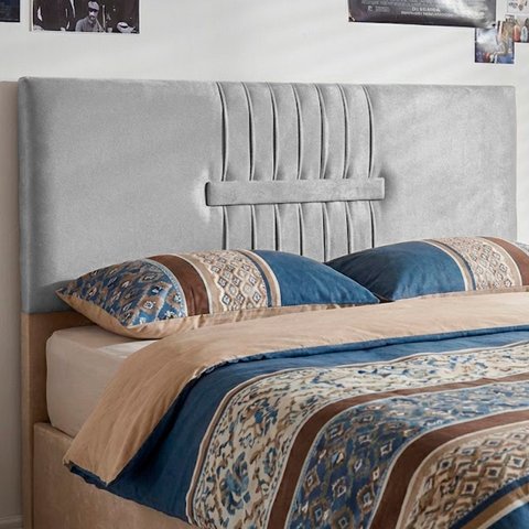 Cabeceira Painel Estofada Nevada Suede Cinza Queen 1,60m para Cama Box
