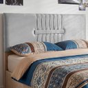 Ver imagem 1 de Cabeceira Painel Estofada Nevada Suede Cinza Queen 1,60m para Cama Box