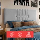 Ver imagem 4 de Cabeceira Painel Estofada Nevada Suede Cinza Queen 1,60m para Cama Box