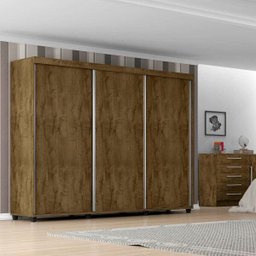 Guarda-Roupa Casal 3 Portas de Correr Londres Móveis Bechara - 2