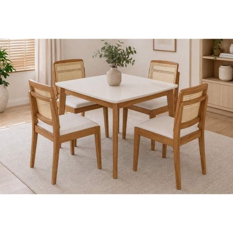 Mesa Jantar Condessa 120 + 4 Cad Marquesa Eucalipto Nesher