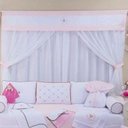 Ver imagem 1 de Cortina de Bandô com Voil Thed Rosa 03 Peças - Estampado
