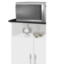 Ver imagem 3 de Fruteira Balcao 02 portas Londres cor Branca Marmorizado PASSE BEM