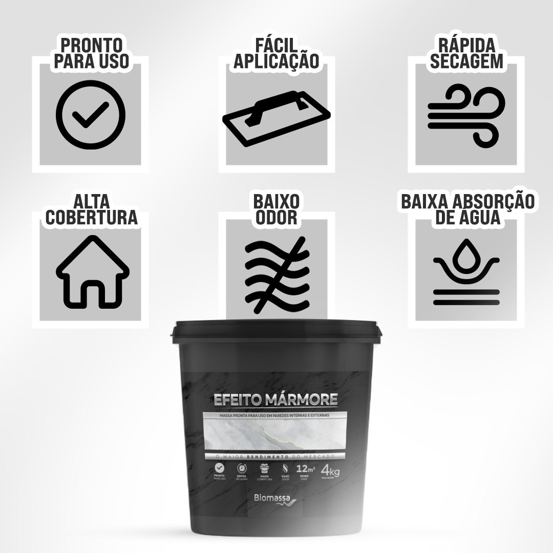 Massa para Efeito Mármore 4kg (castanho) - Biomassa do Brasil - 3