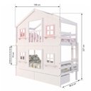 Ver imagem 4 de Beliche Infantil Casinha Dos Sonhos com Gavetas e Fechamento Inferior Branco em Madeira Maciça