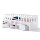 Ver imagem 3 de Cama Juvenil Lara Solteiro com Nichos e Escadinha Branco - Baby Mobília
