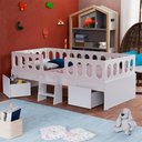 Ver imagem 1 de Cama Juvenil Lara Solteiro com Nichos e Escadinha Branco - Baby Mobília