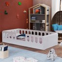 Ver imagem 2 de Cama Juvenil Lara Solteiro com Nichos e Escadinha Branco - Baby Mobília