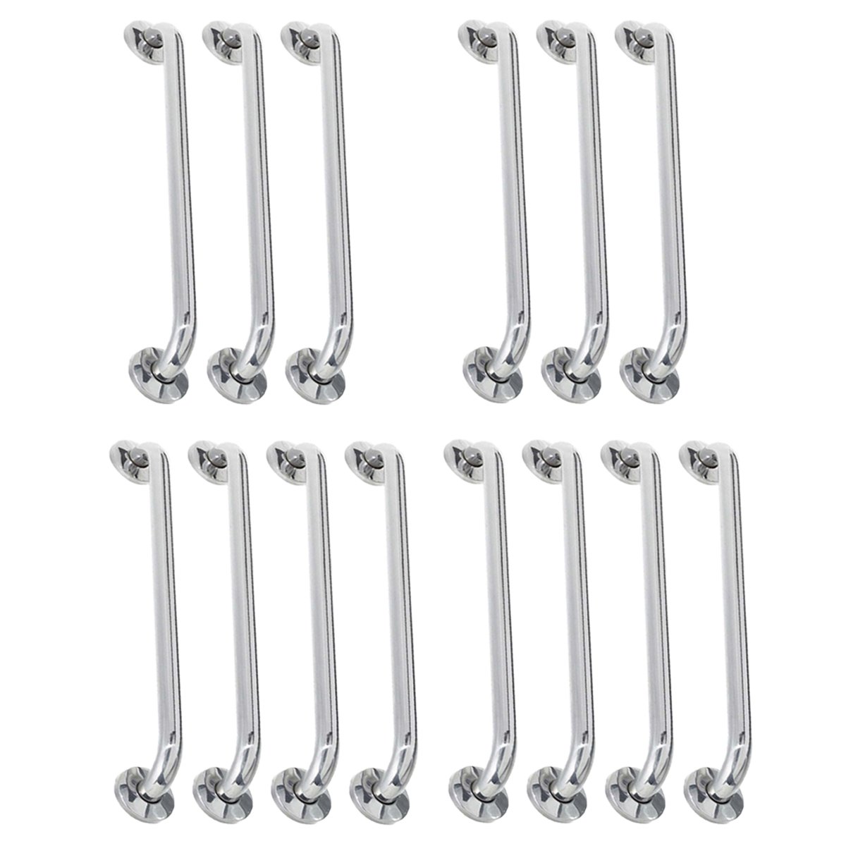Alça de Apoio Inox Barra 40cm Kit 14 Unidades Segurança Idoso Cadeirante Deficiente Banheiro Box Cor - 1